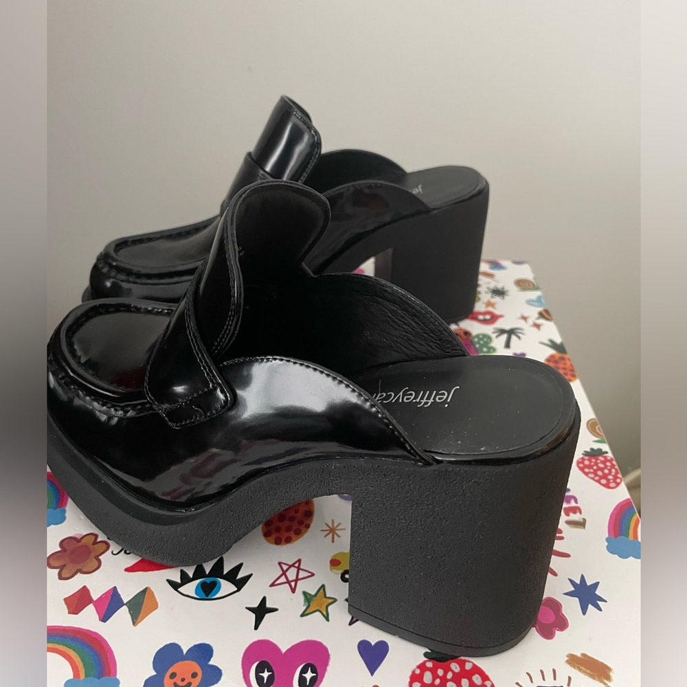 Jeffrey Campbell Black Patent Kerri Loafer Mules. Size 5.5. New with tags & box! - Picture 9 of 12